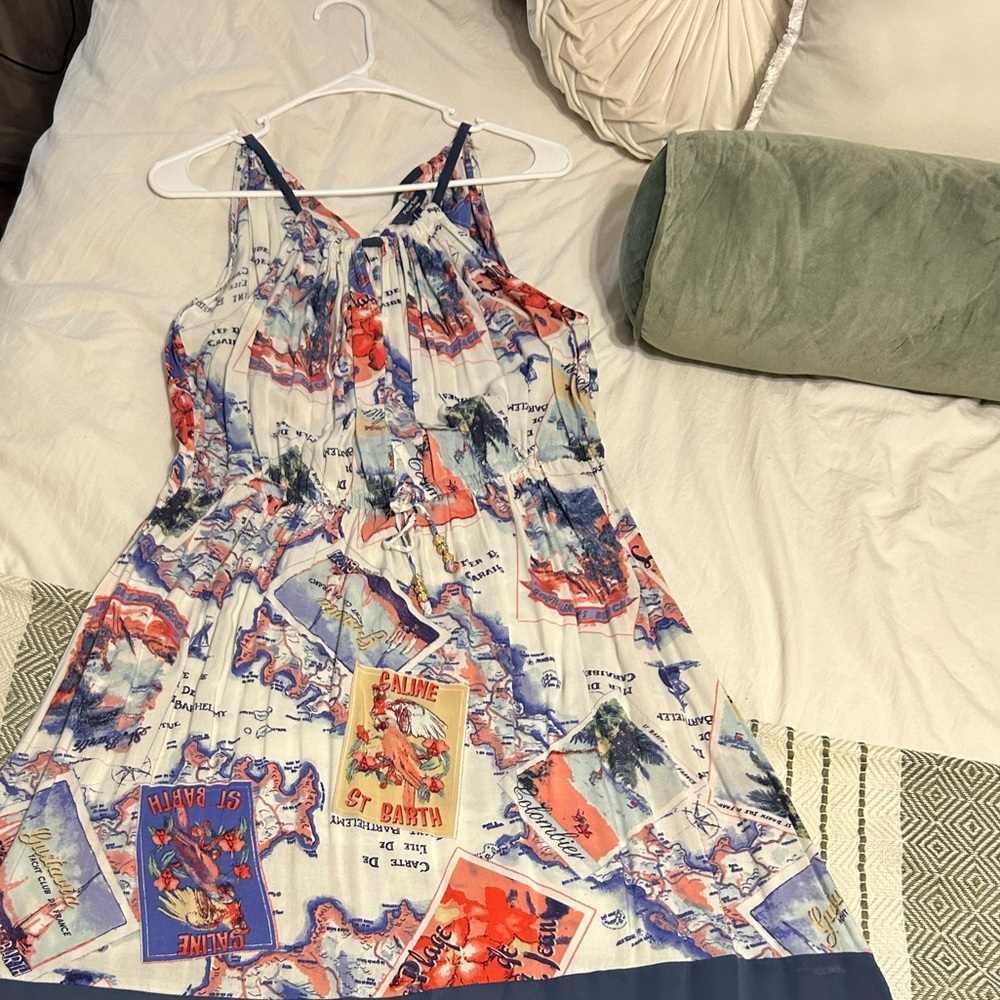 Peter Som Colorful Postcard Print Maxi Dress